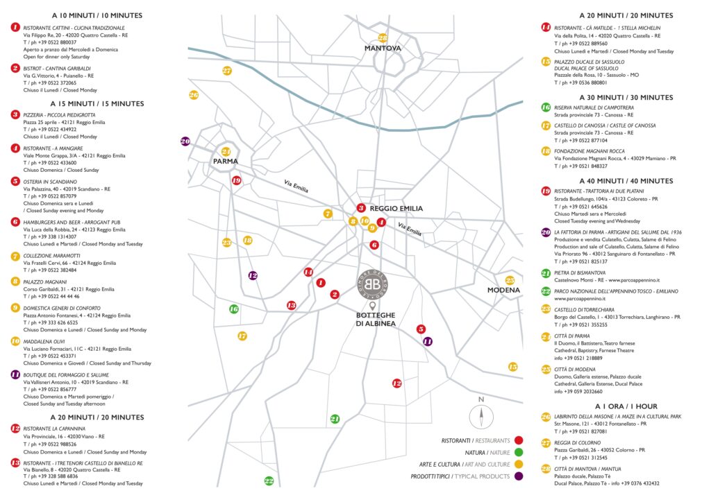 mappa luoghi consigliati reggio emilia